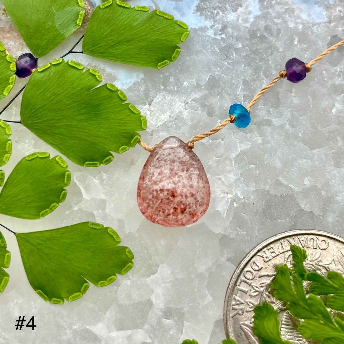 Strawberry Quartz Rainbow Drop