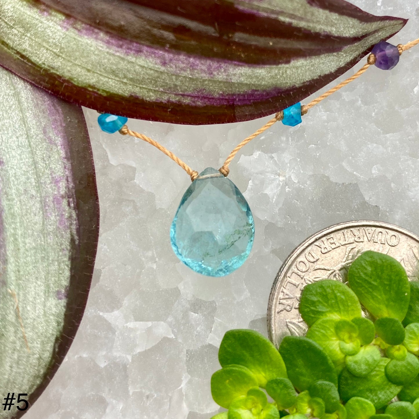 Teal Fluorite Rainbow Drop