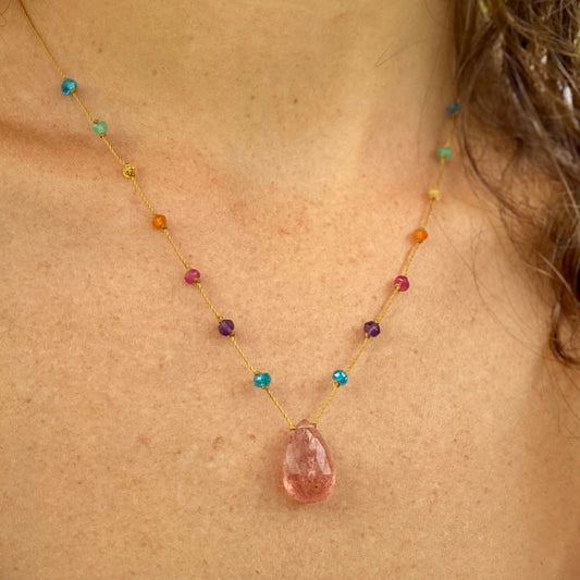 Strawberry Quartz Rainbow Drop