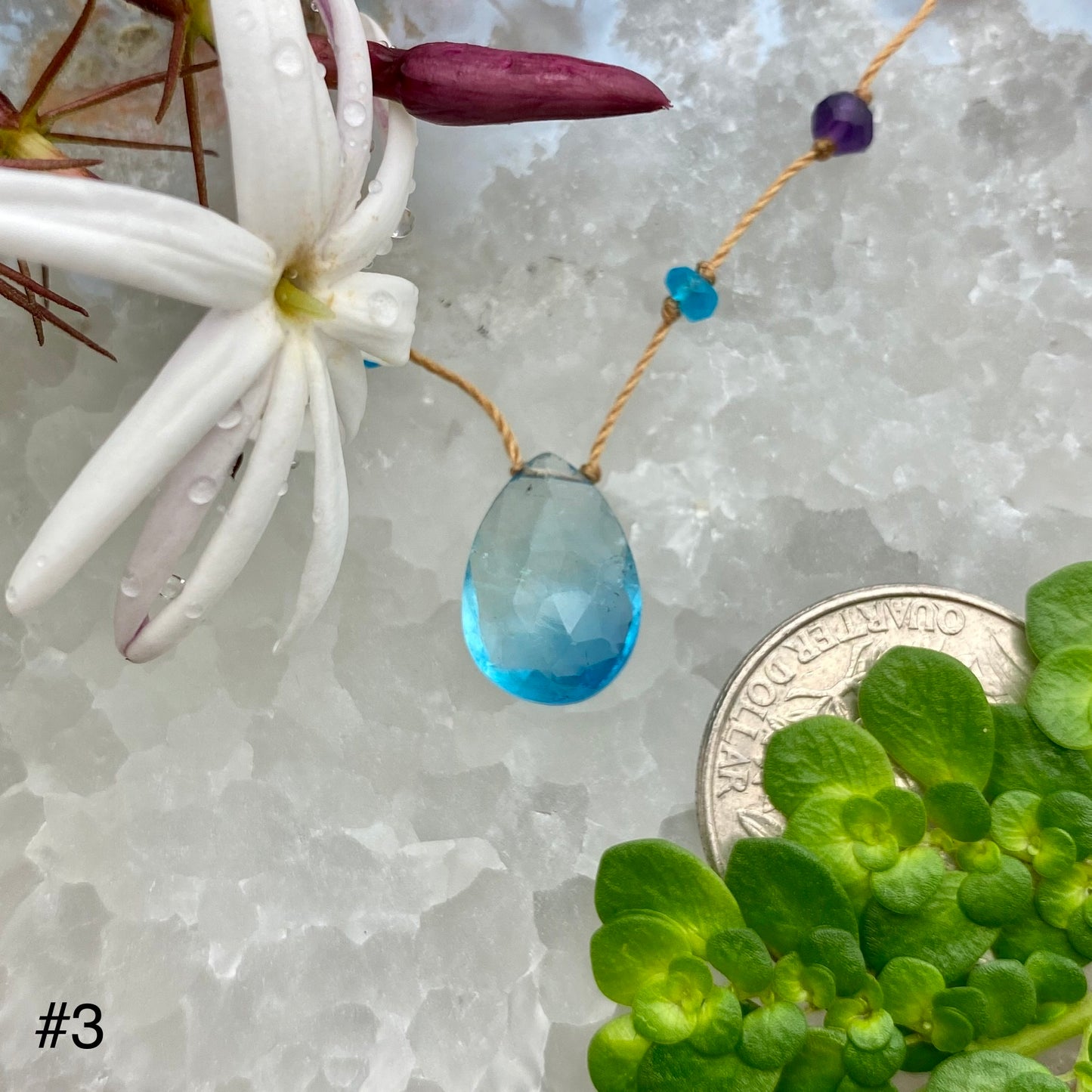 Teal Fluorite Rainbow Drop