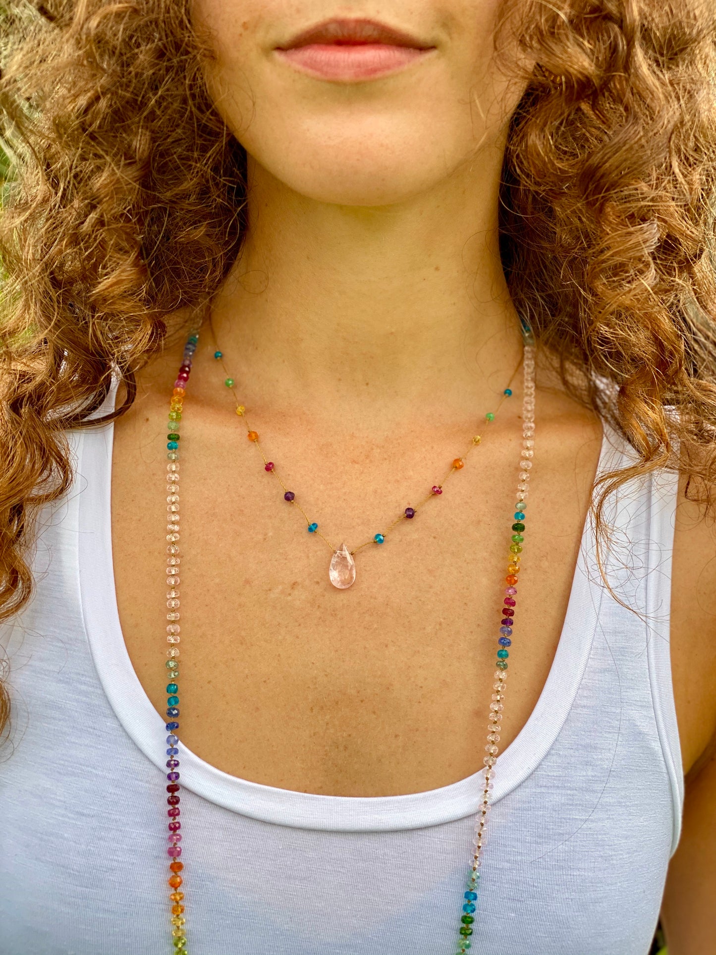 Morganite Rainbow Drop