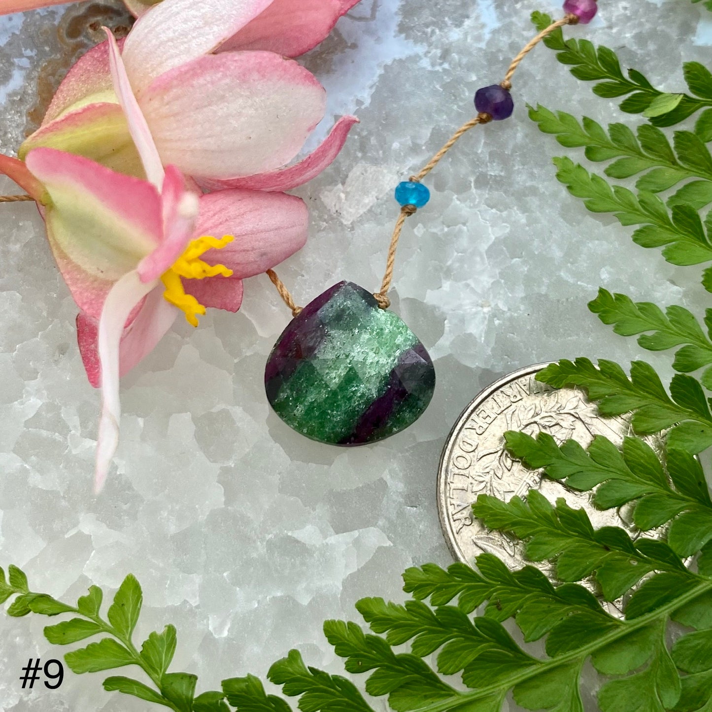 Ruby Zoisite Rainbow Drop