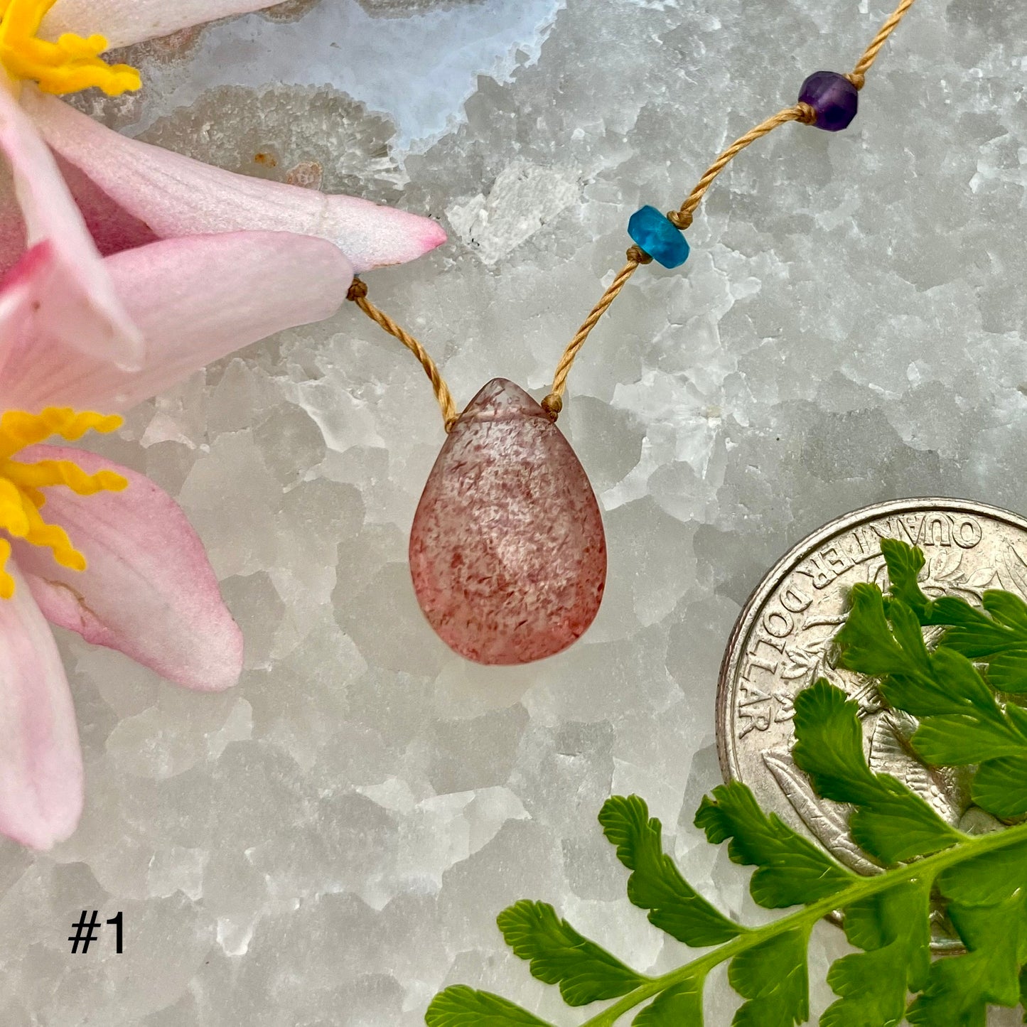 Strawberry Quartz Rainbow Drop