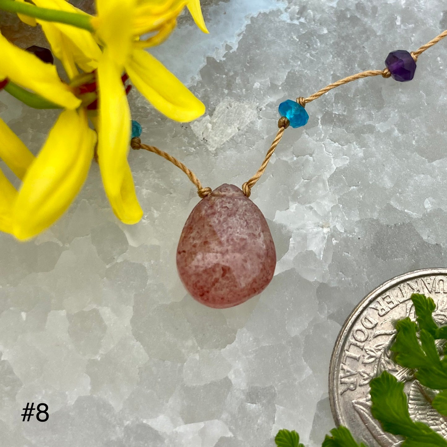 Strawberry Quartz Rainbow Drop