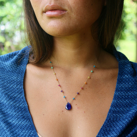 Iolite Rainbow Drop