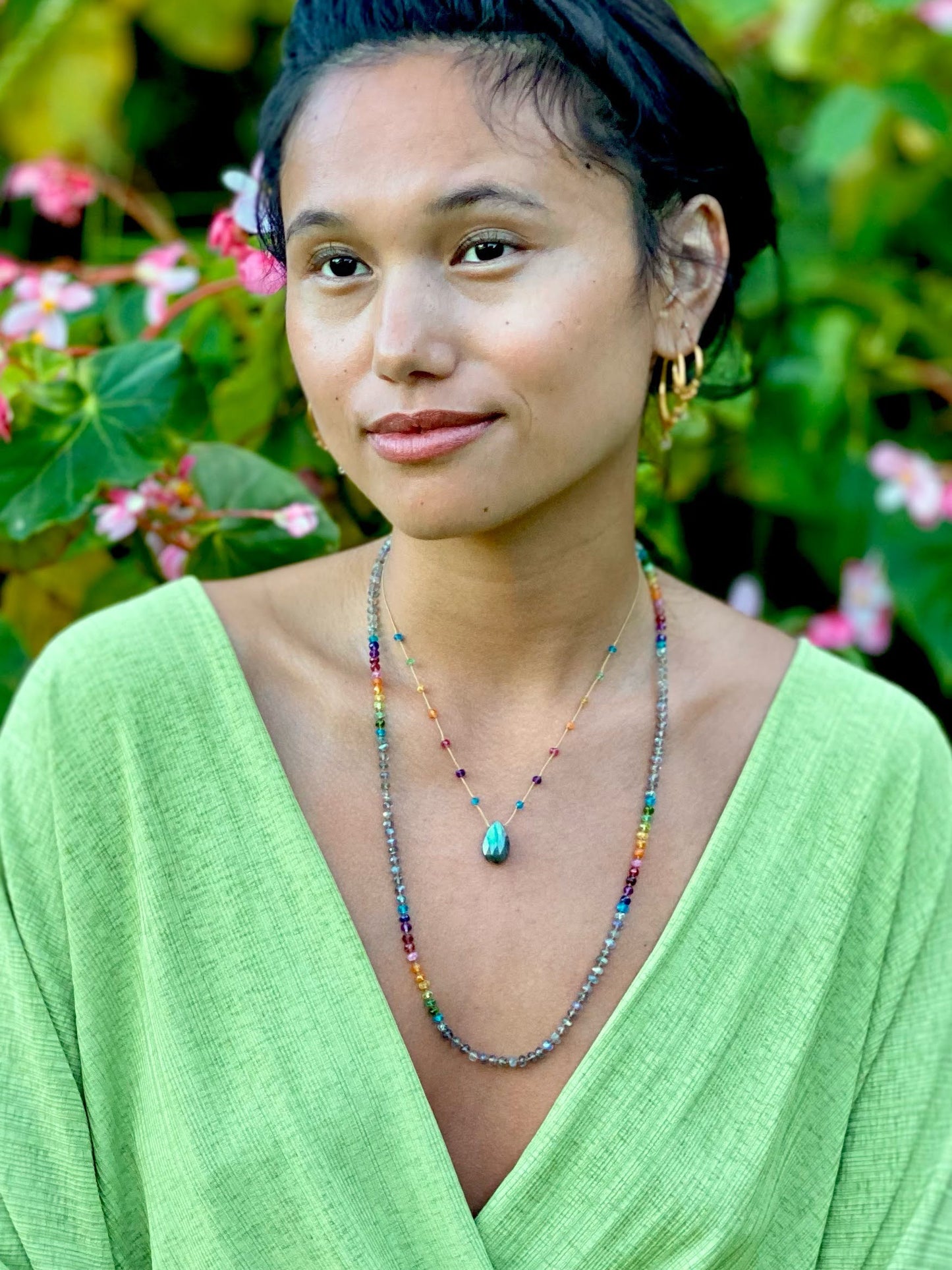 Labradorite Mid Length Rainbow Lei