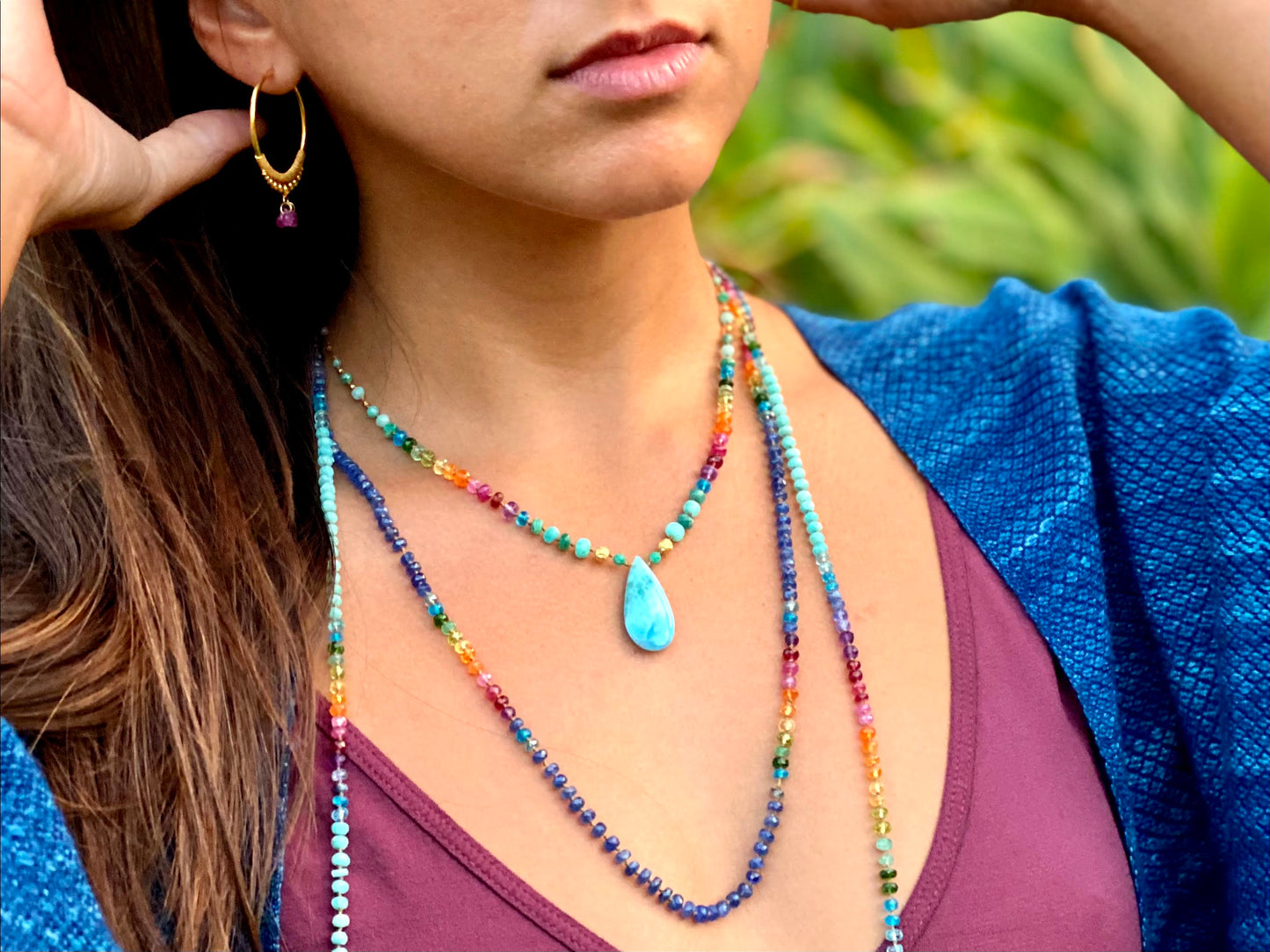 Larimar & Gold Rainbow Mana