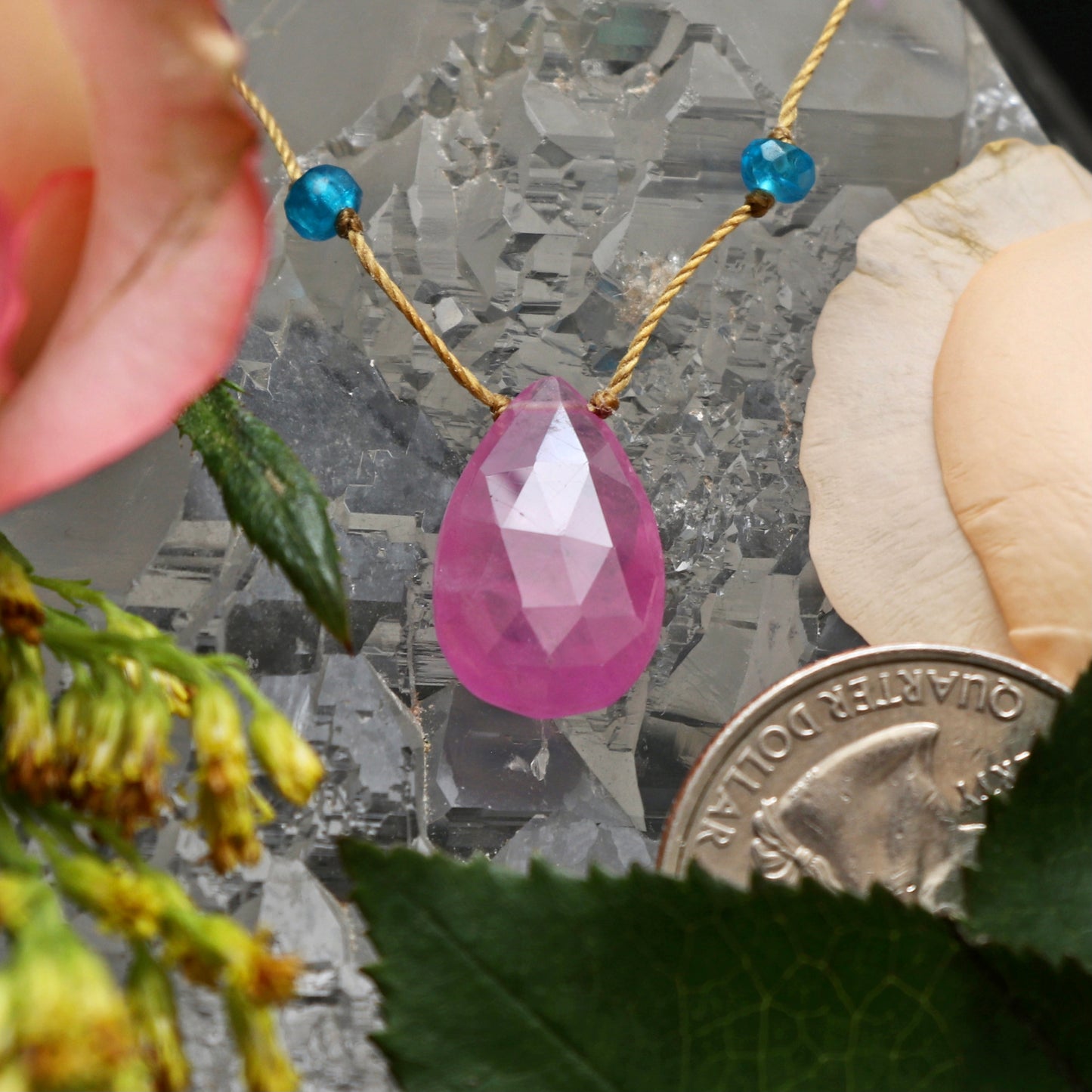 Pink Sapphire Rainbow Drop
