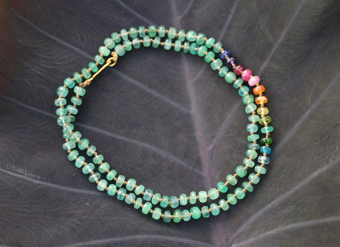 Zambian Emerald Choker Rainbow Lei