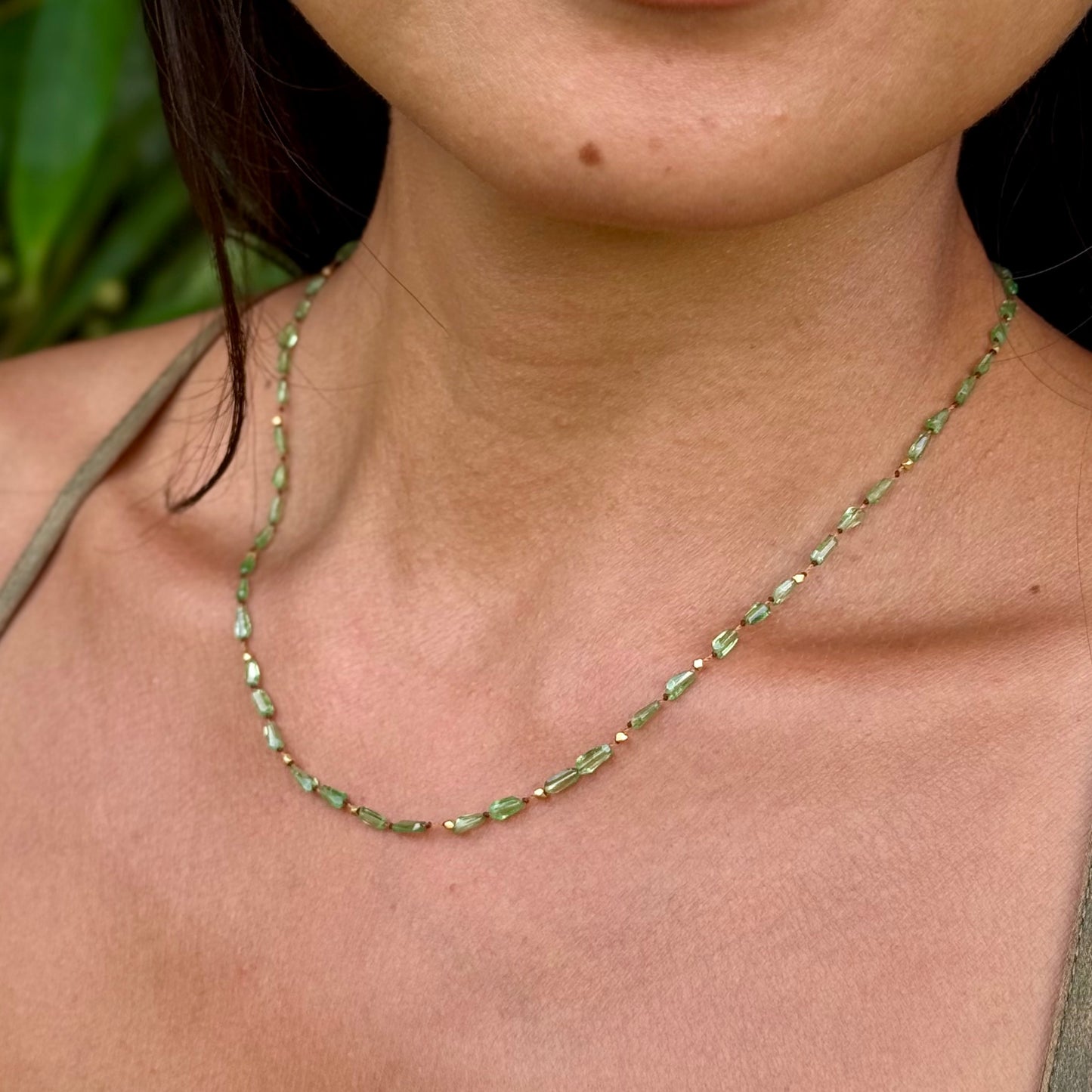 Tsavorite and Gold Necklet