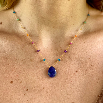 Blue Sapphire Rainbow Drop