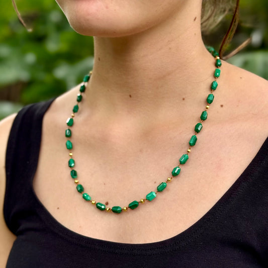 Malachite & Gold Necklace