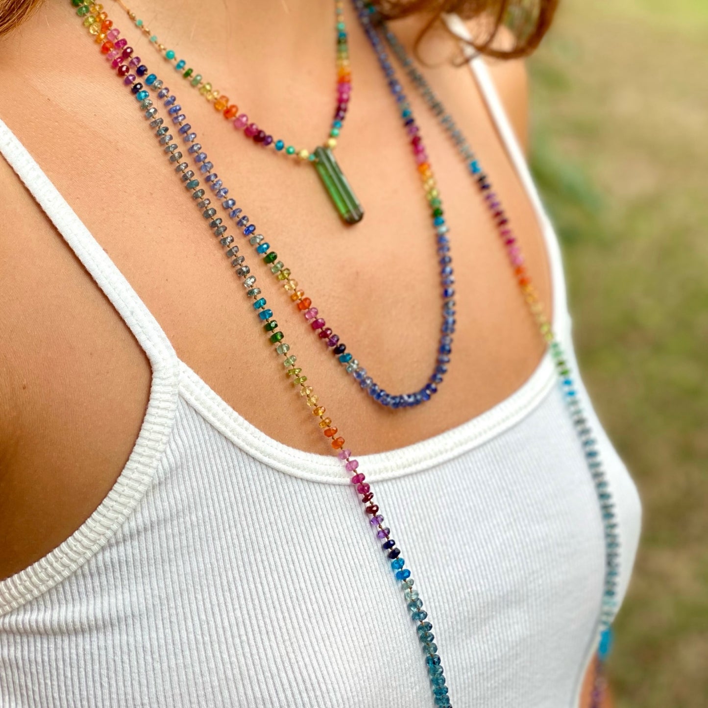 Blue Kyanite Rainbow Lei