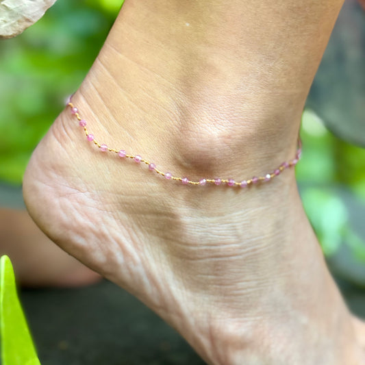 Pink Tourmaline Anklet