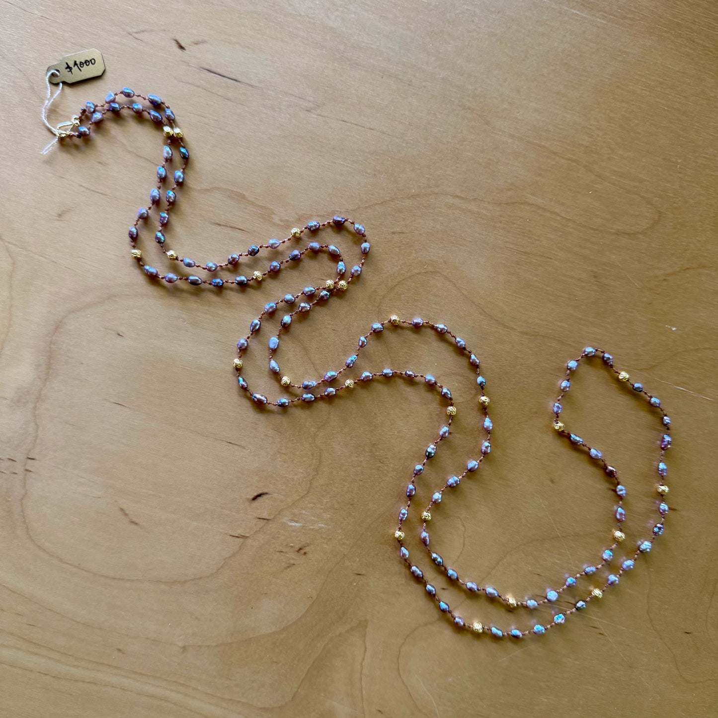 Purple Keshi Pearls & Gold