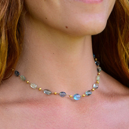 Aquamarine Fluorite & Gold