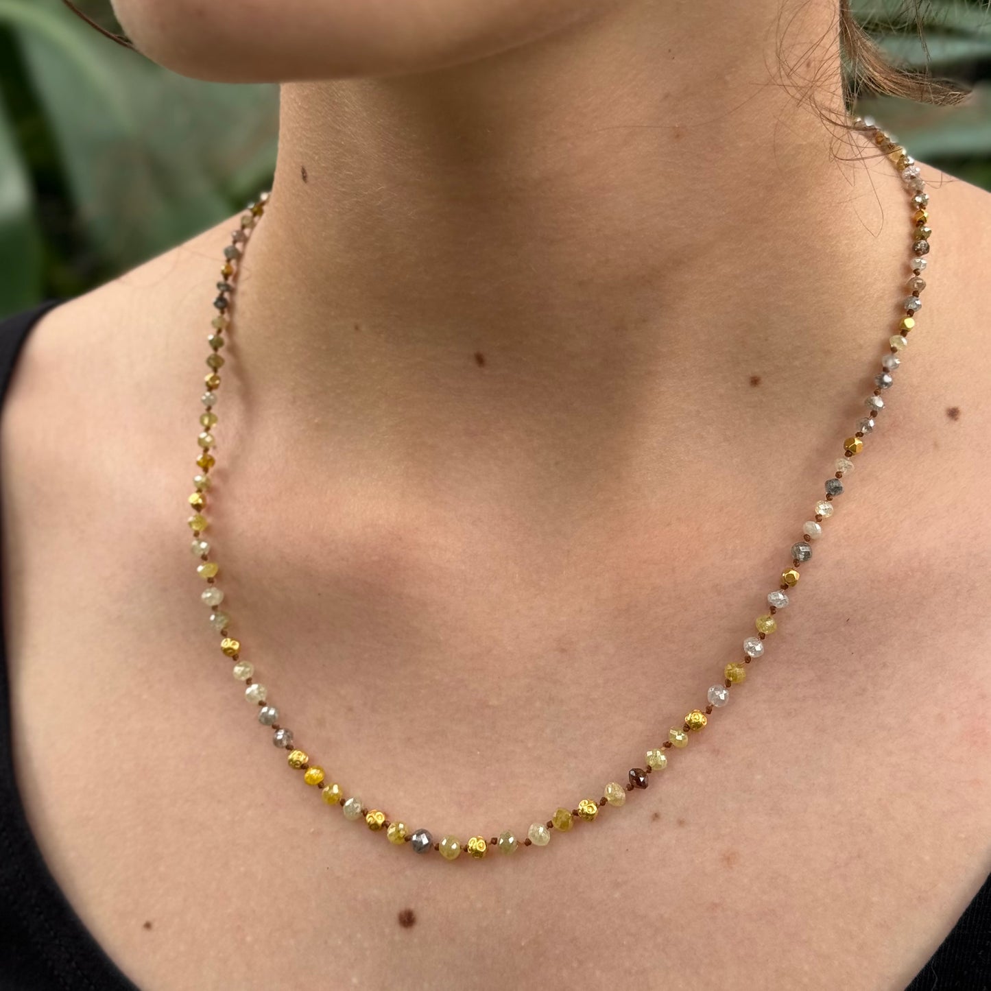 Large Diamond & Gold Strand