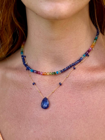 Blue Sapphire Rainbow Lei
