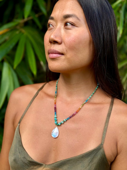 Moonstone with Amazonite Rainbow Mana