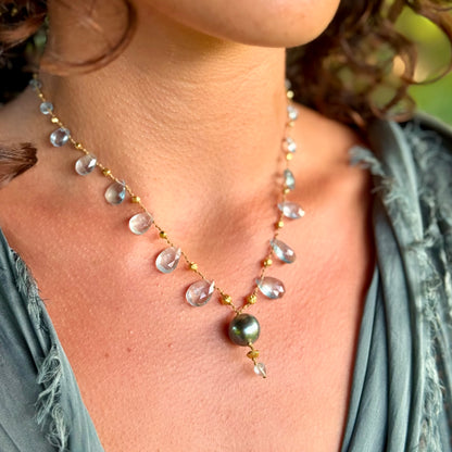 Aquamarine & Tahitian Pearl Ali’i Mana