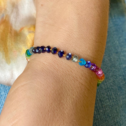 Midnight Sapphire Rainbow Bracelet