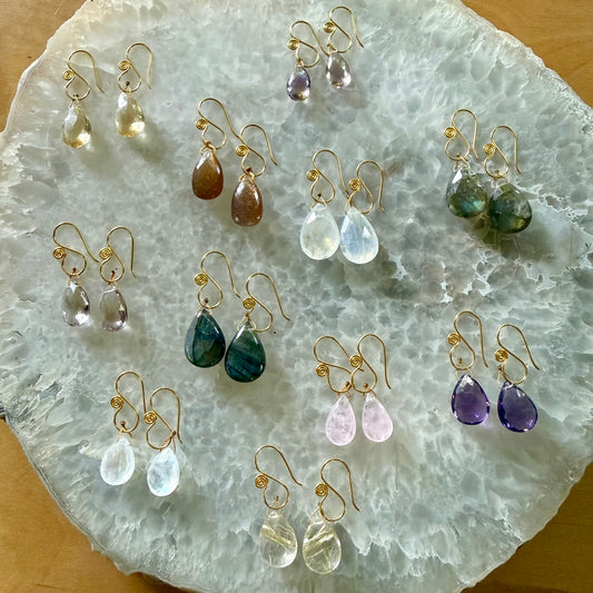 Gemstone Drop Earrings