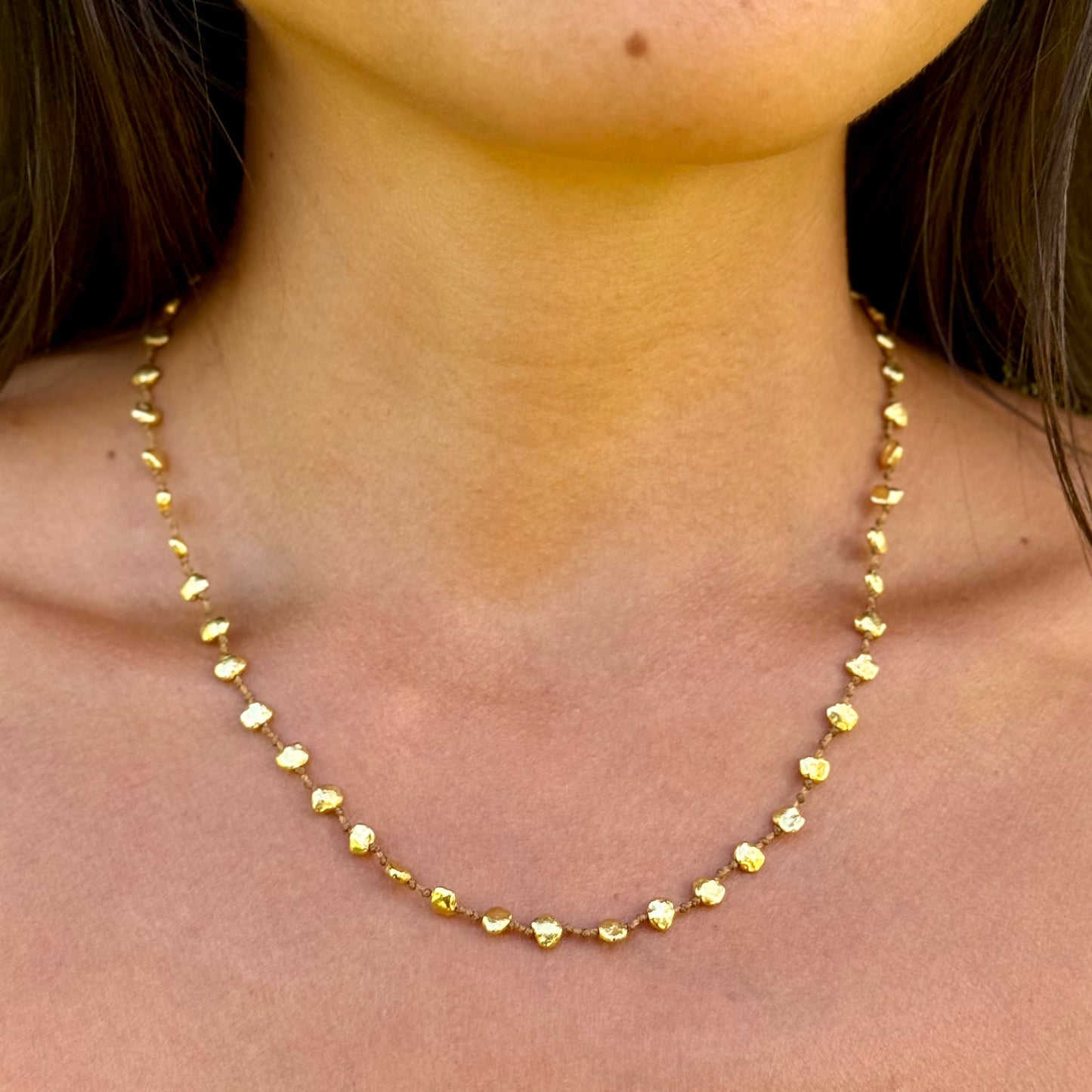 Organic Gold Nuggets Necklace