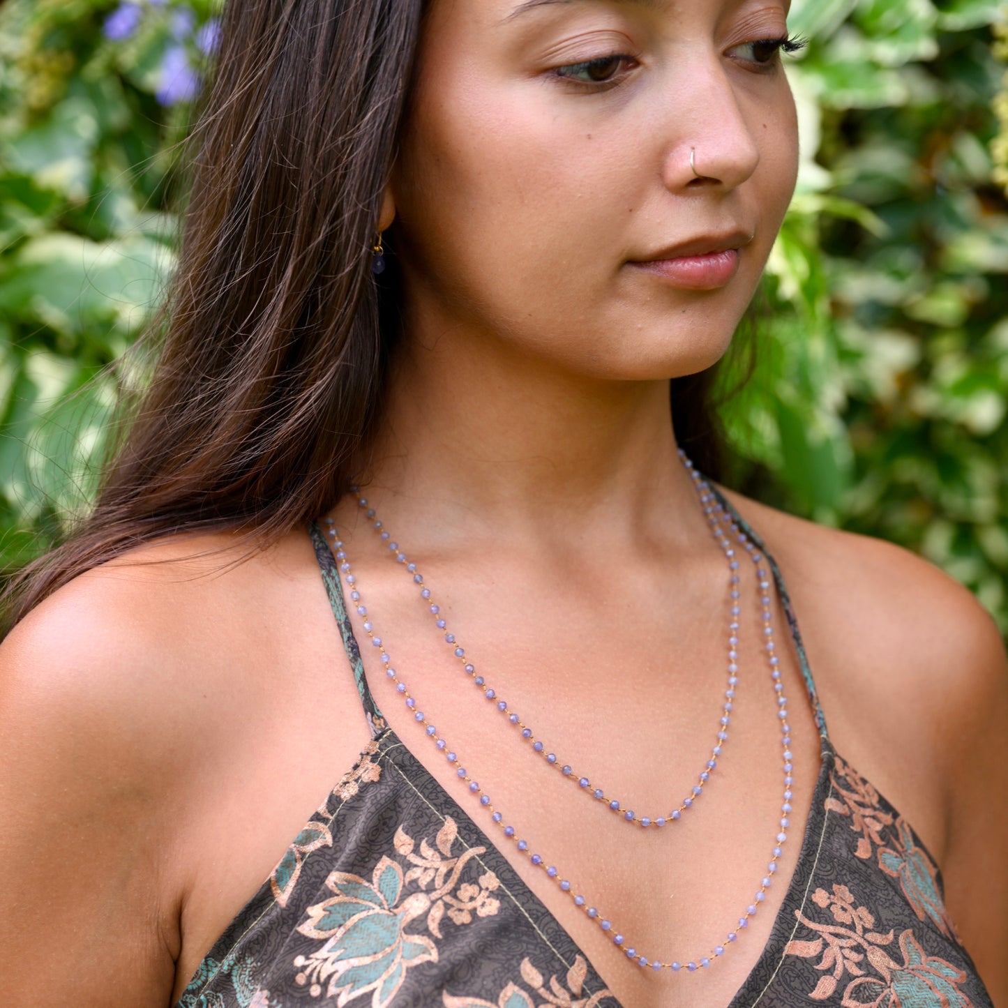 Tiny Tanzanite Long Lei