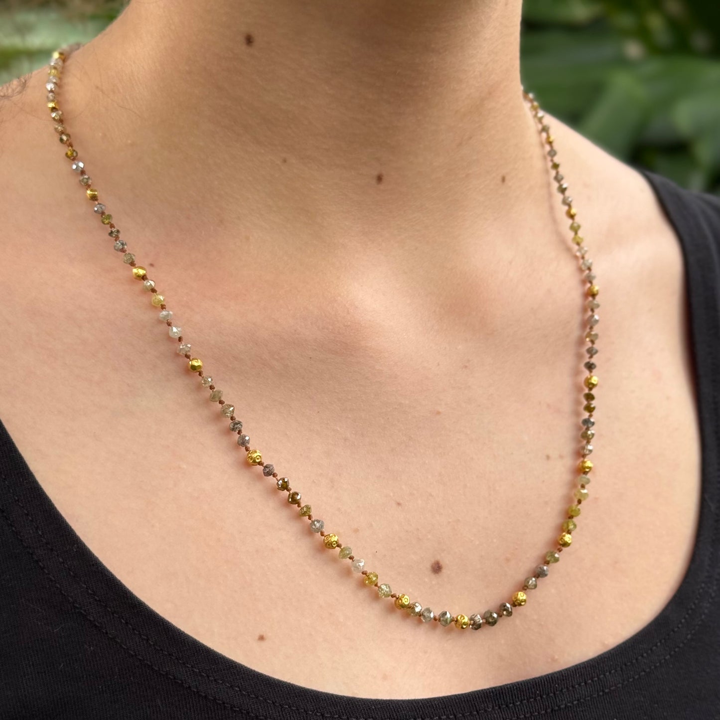 Large Diamond & Gold Strand