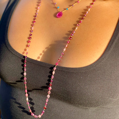 Pink Tourmaline & Garnet Lei