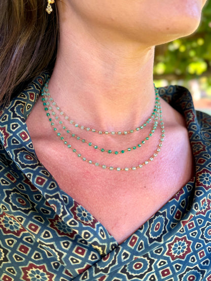Tiny Green Onyx Long Lei