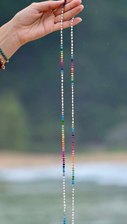 Keshi Pearl Rainbow Lei