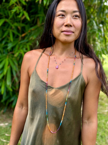 Mandarin Garnet Rainbow Lei