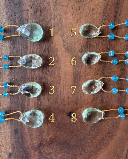 Green Fluorite Rainbow Drop