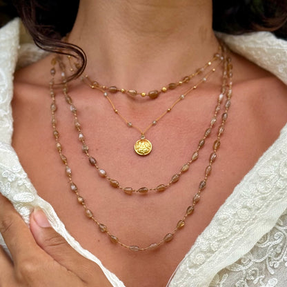 Golden Moonstone Drop Lei