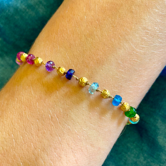 Rainbows and Gold Bracelet