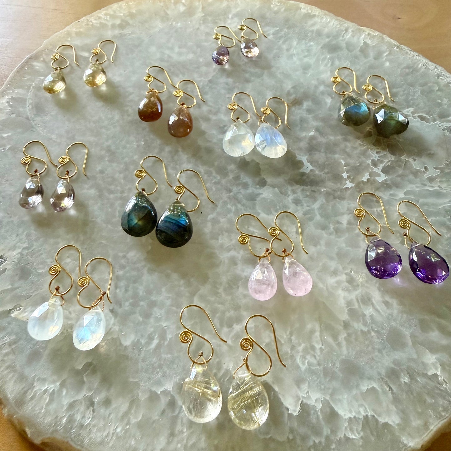 Gemstone Drop Earrings