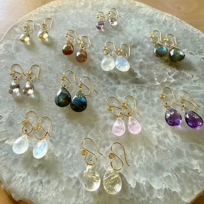 Gemstone Drop Earrings
