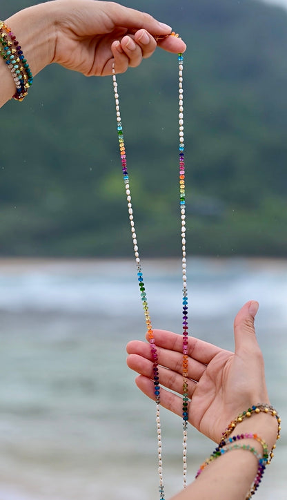 Keshi Pearl Rainbow Lei