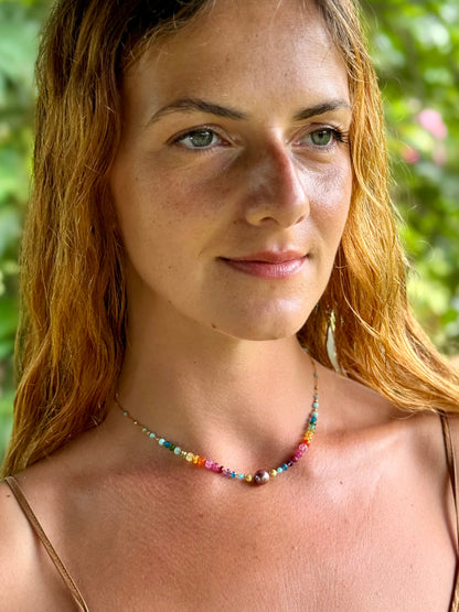 Floating Purple Pearl with Gold Rainbow Mana
