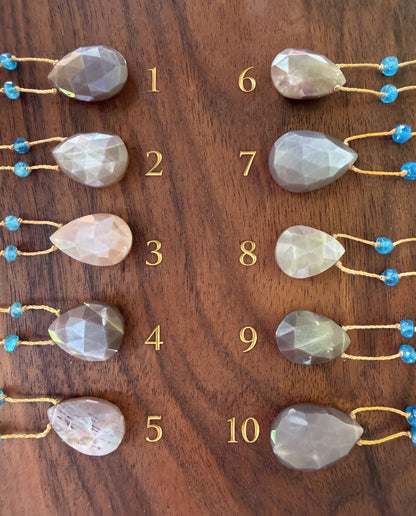 Chocolate Moonstone Rainbow Drop