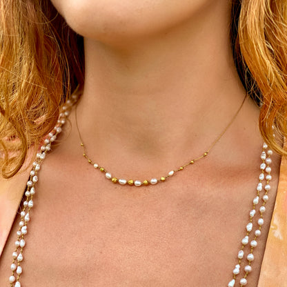 South Sea Pearl & Gold Accent Strand