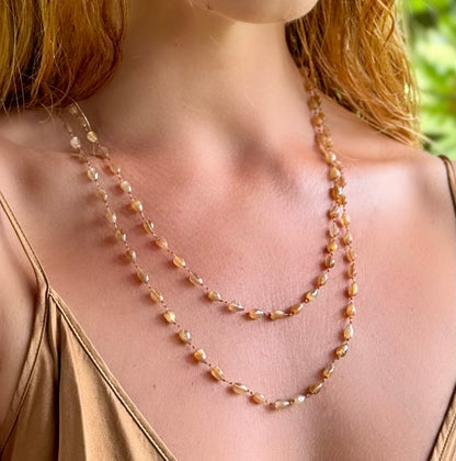Golden Moonstone Drop Lei