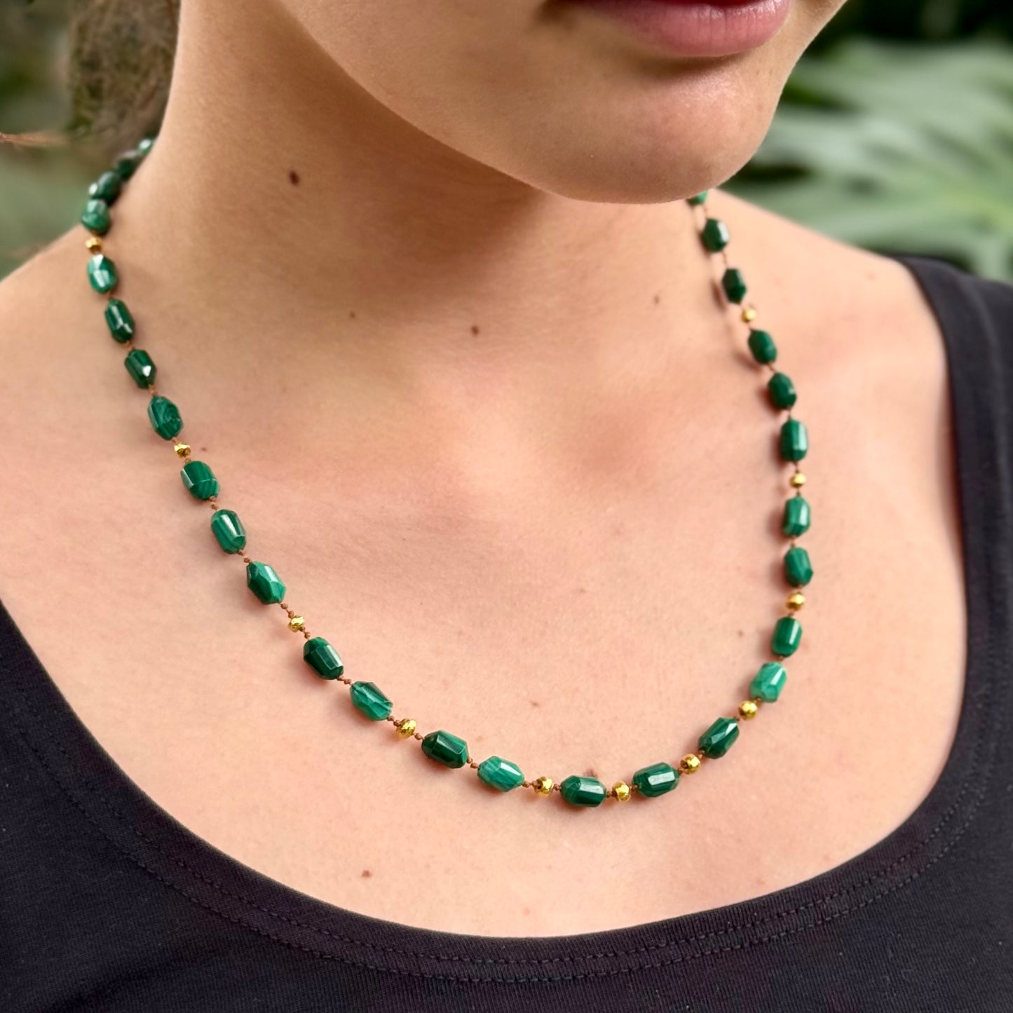 Malachite & Gold Necklace