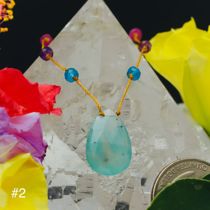 Aqua Chalcedony Rainbow Drop