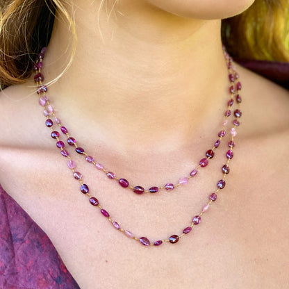 Pink Tourmaline and Garnet Lei