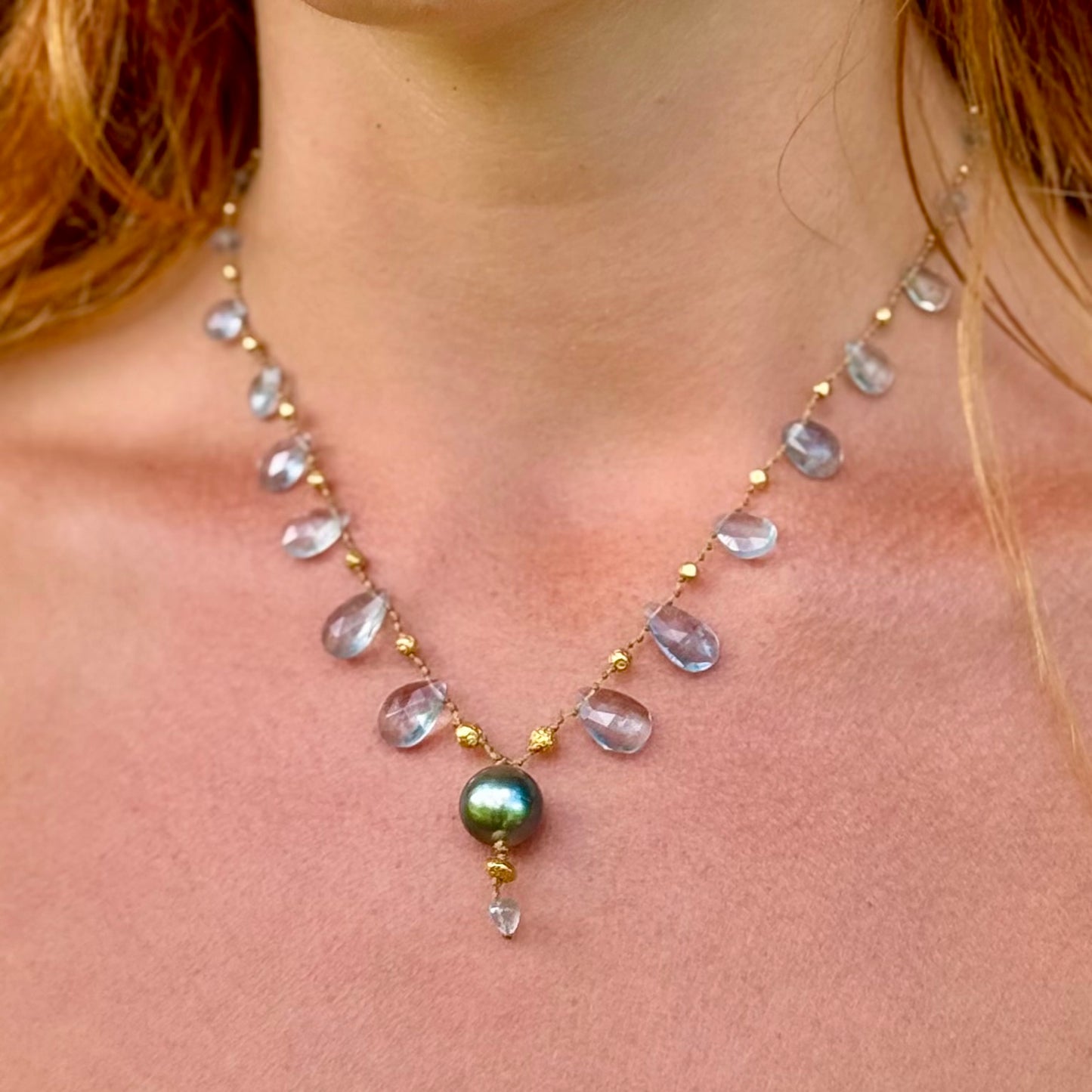 Aquamarine & Tahitian Pearl Ali’i Mana
