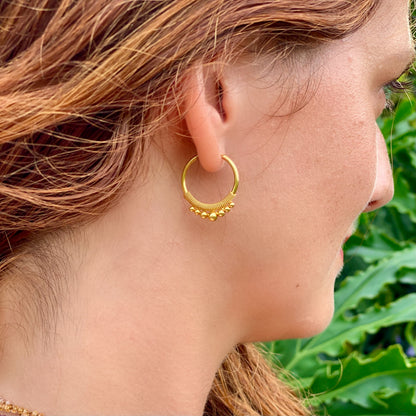 Plain Golden Hoops, Medium (21MM)