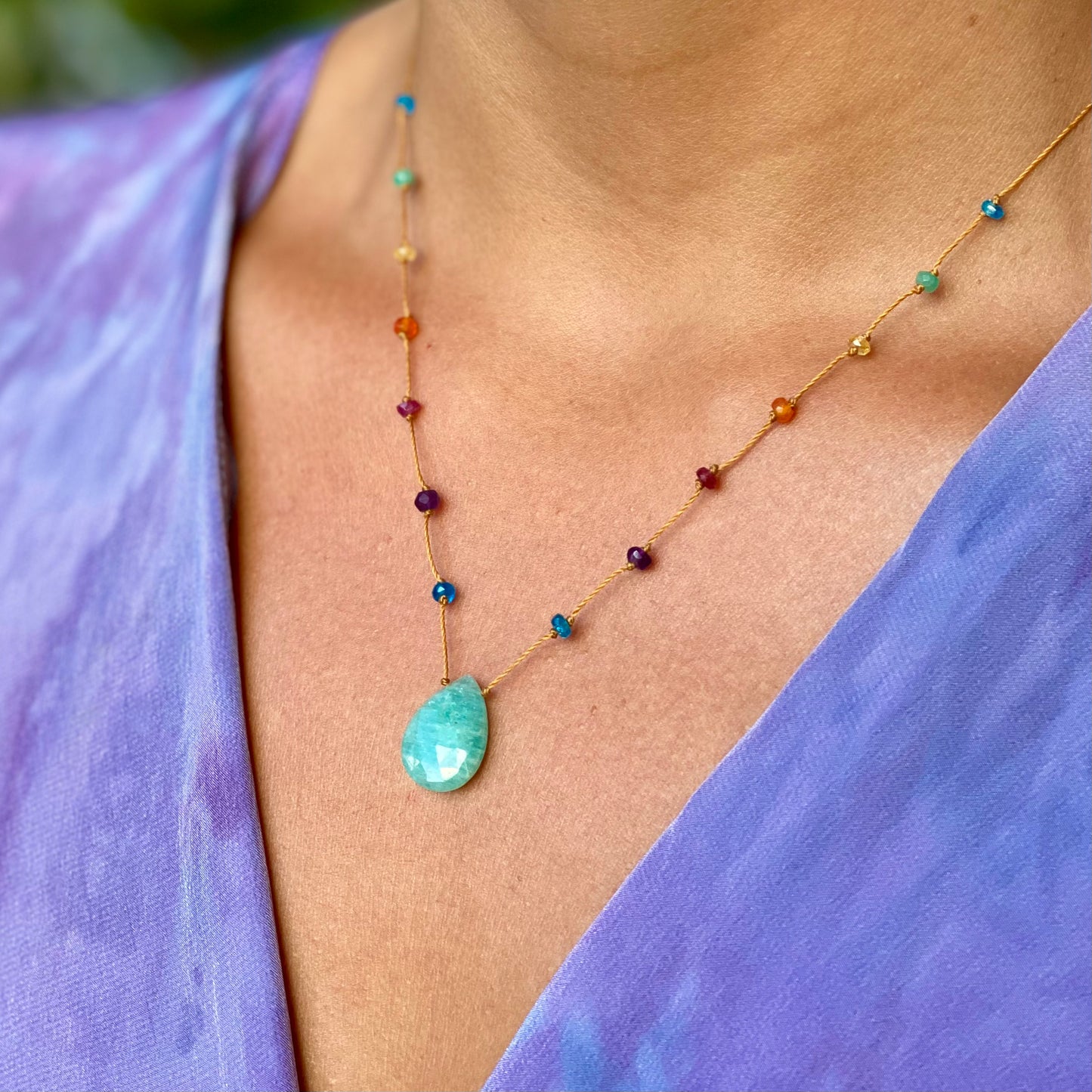 Aqua Amazonite Rainbow Drop