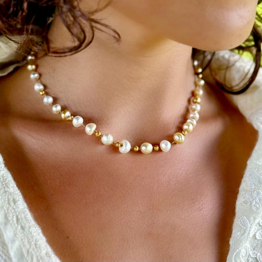 Golden South Sea Pearl & Gold Necklet